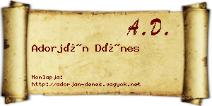 Adorján Dénes névjegykártya