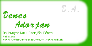 denes adorjan business card